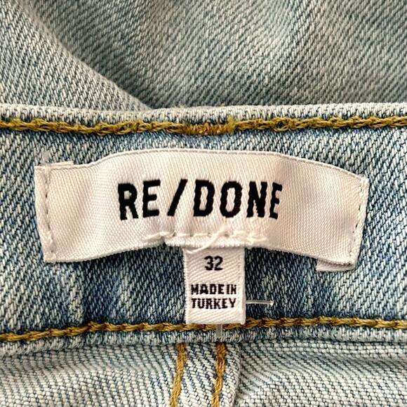 RE/DONE 70’s Stove Pipe high rise straight leg crop jean in light wash sz 32 - Picture 9 of 11